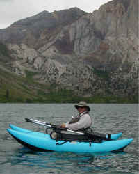 John tries out new pontoon boat on Convict Lake