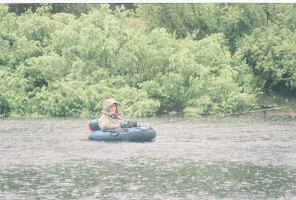 Float tubin in the rain